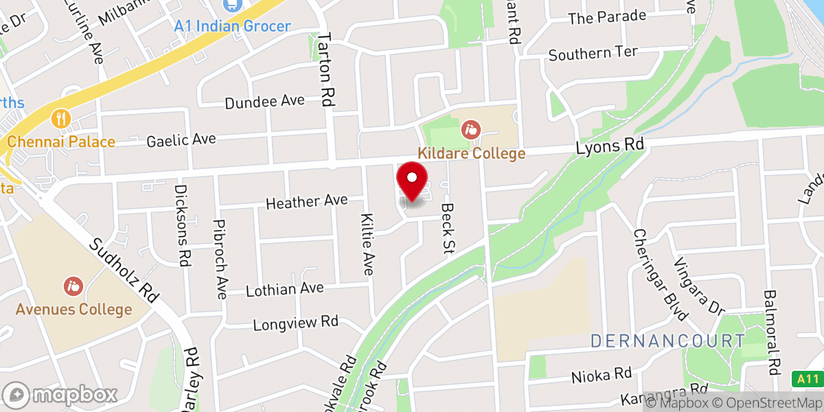 Map showing location of St Pius X Catholic Church