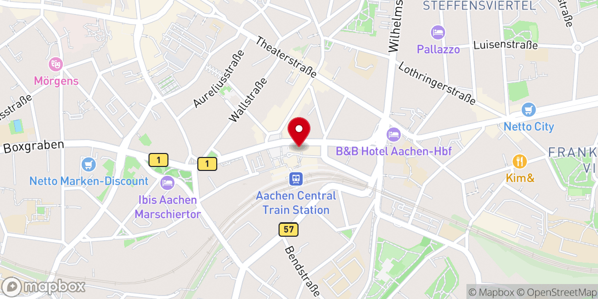 Map showing location of Stadtverwaltung Aachen Verwaltungsgebäude Hochhaus