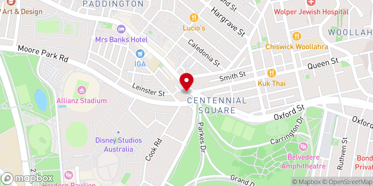 Map showing location of St Matthias Anglican Church