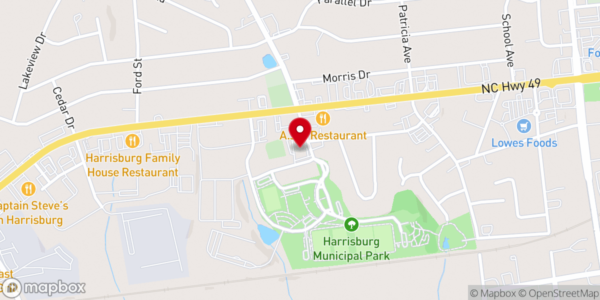 Map showing location of Oak Grove Missionary Baptist Church