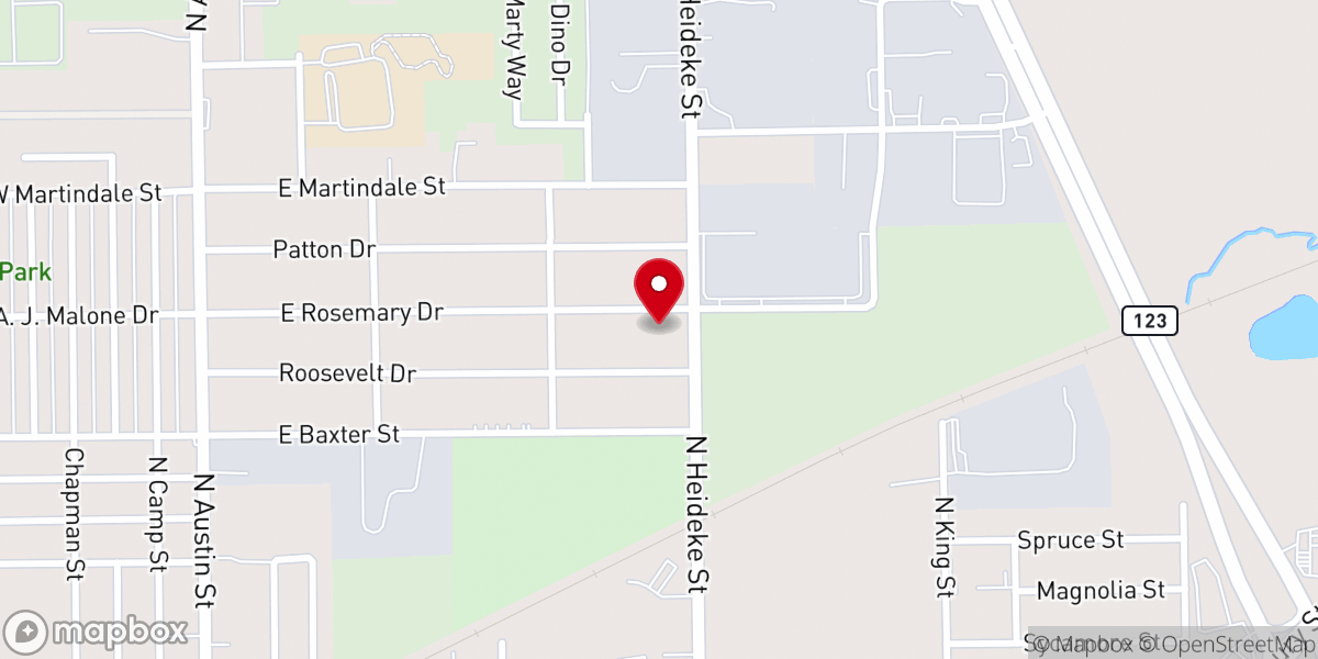 Map showing location of North Heideke Street Church of Christ