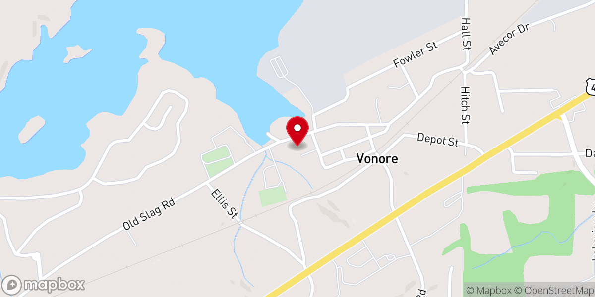 Map showing location of Vonore City Hall
