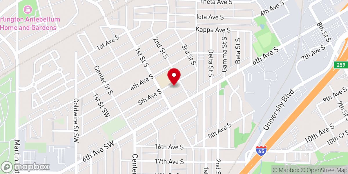 Map showing location of Green Liberty Baptist Church