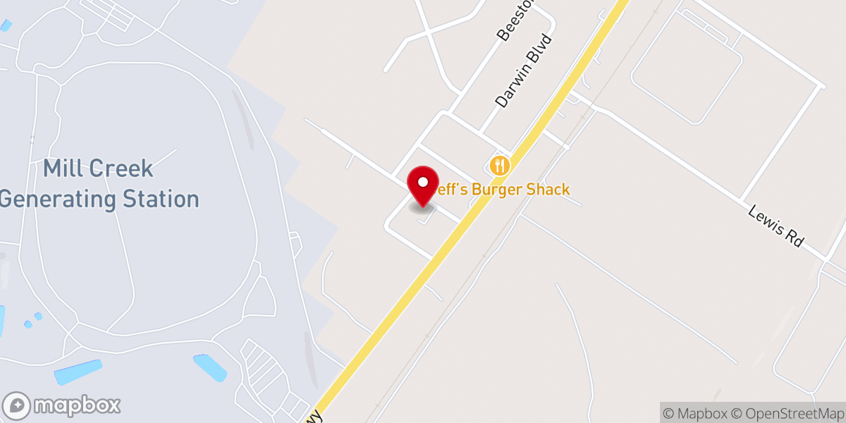 Map showing location of Kosmosdale Baptist Church