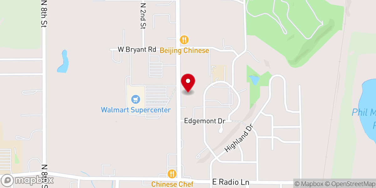 Map showing location of First United Pentecostal Church