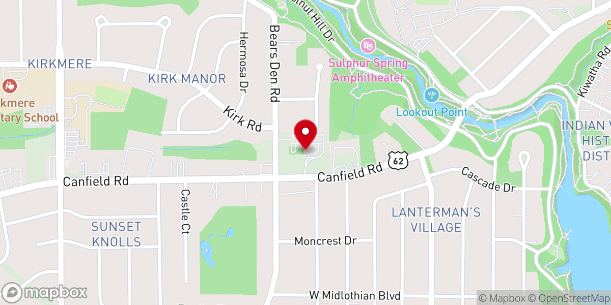 Map showing location of Greater Life Church