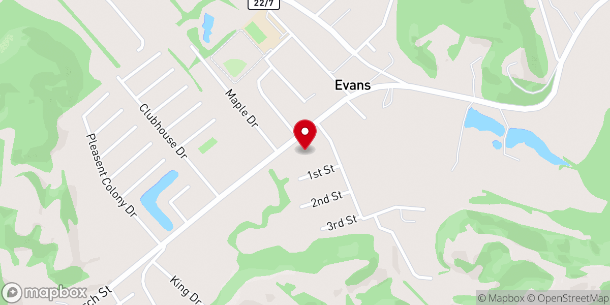 Map showing location of Mercy Baptist Church
