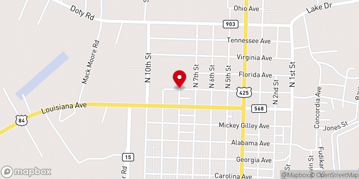 Map showing location of Latter Rain Revival Tabernacle