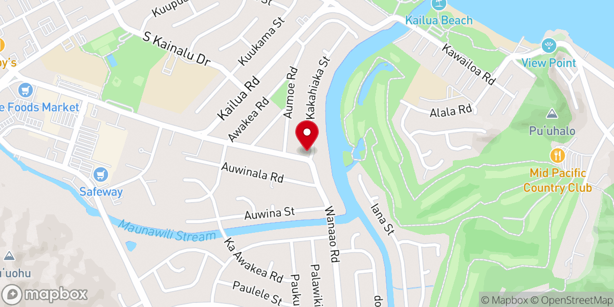 Map showing location of Kailua Pentecostal Church