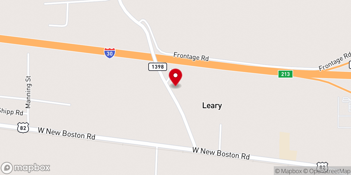 Map showing location of Leary Chapel Baptist Church