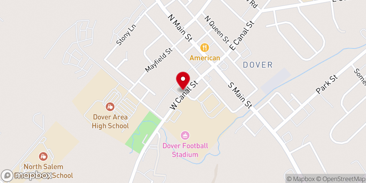 Map showing location of Dover United Church of Christ