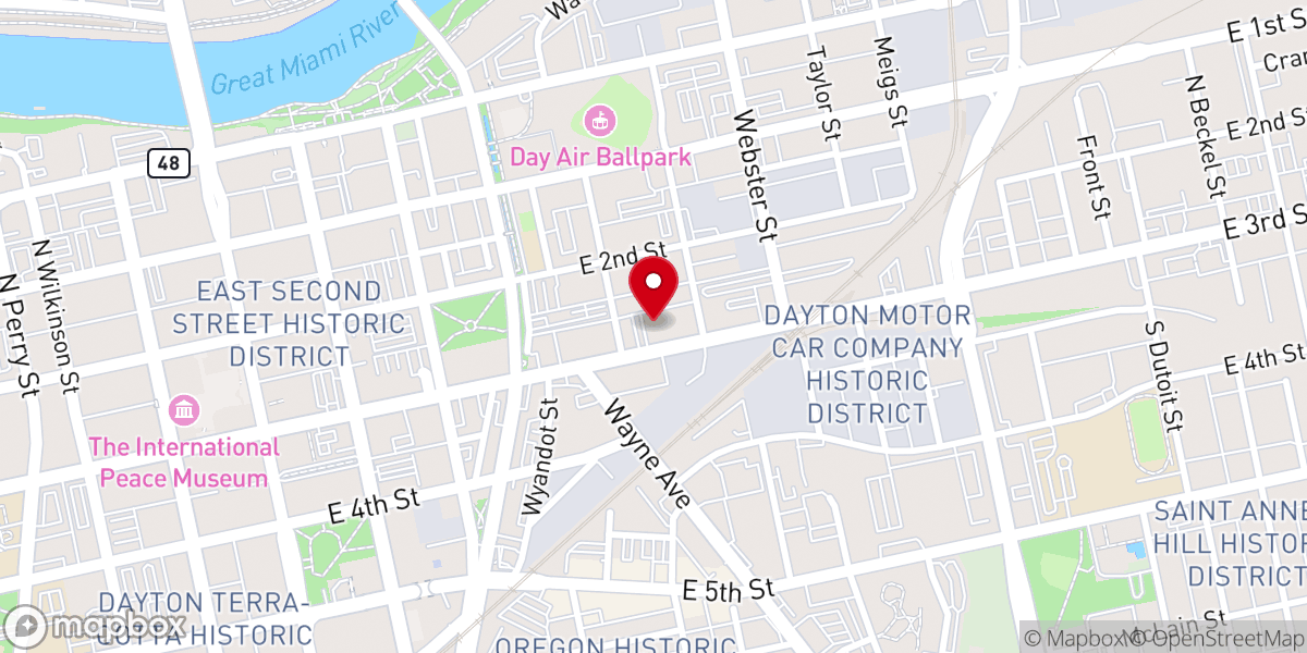 Map showing location of Miami Valley Unitarian Universalist Fellowship