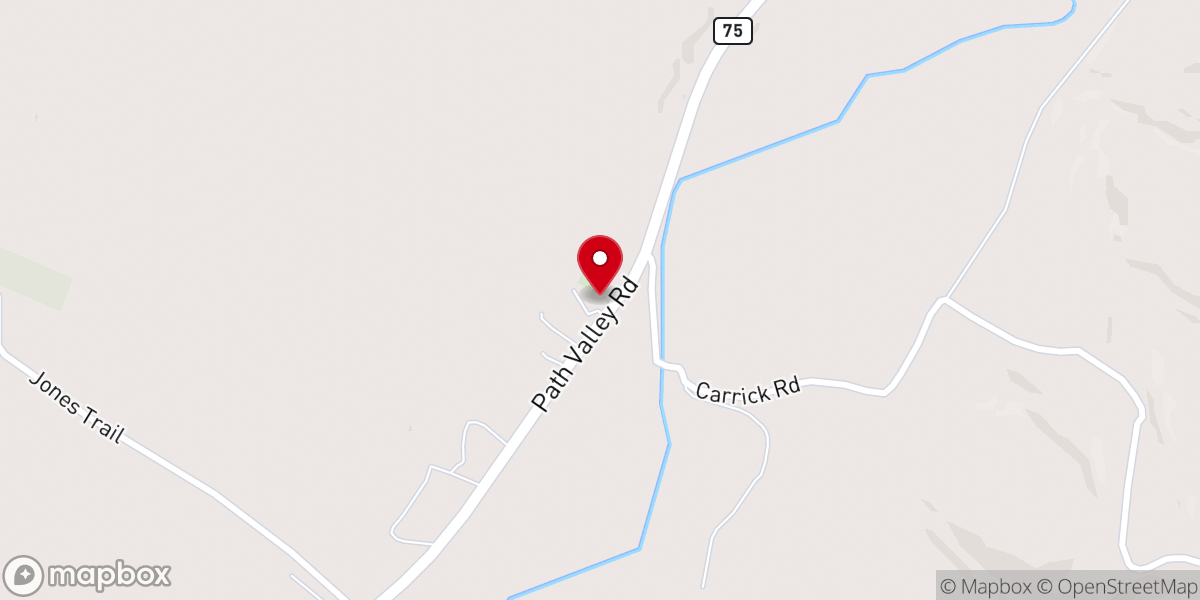 Map showing location of Carrick United Methodist Church