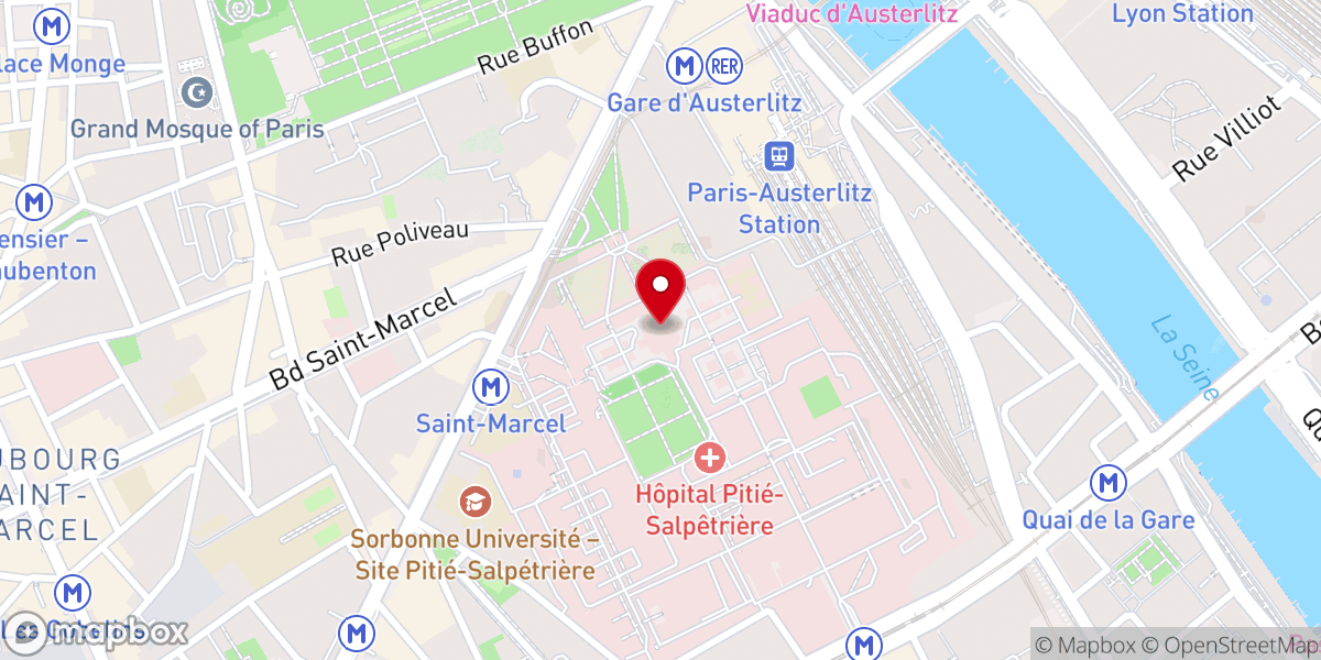 Map showing location of Chapelle Saint-Louis de la Salpêtrière