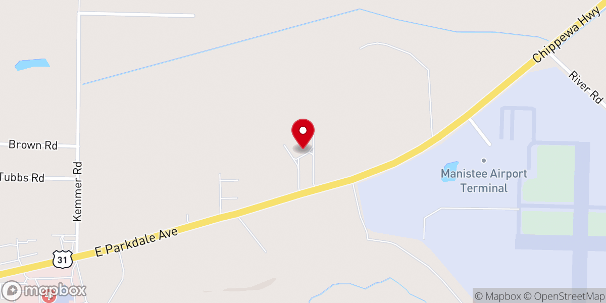 Map showing location of Manistee Church of Christ