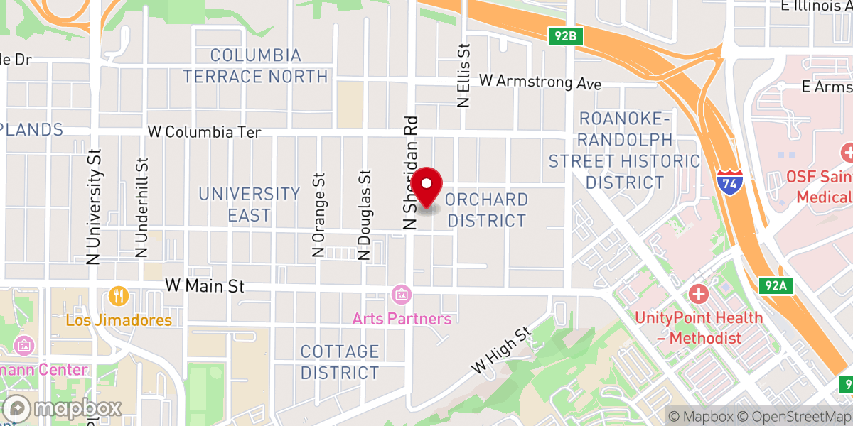 Map showing location of Good News Baptist Church