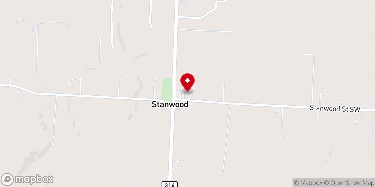 Map showing location of Stanwood Community Church