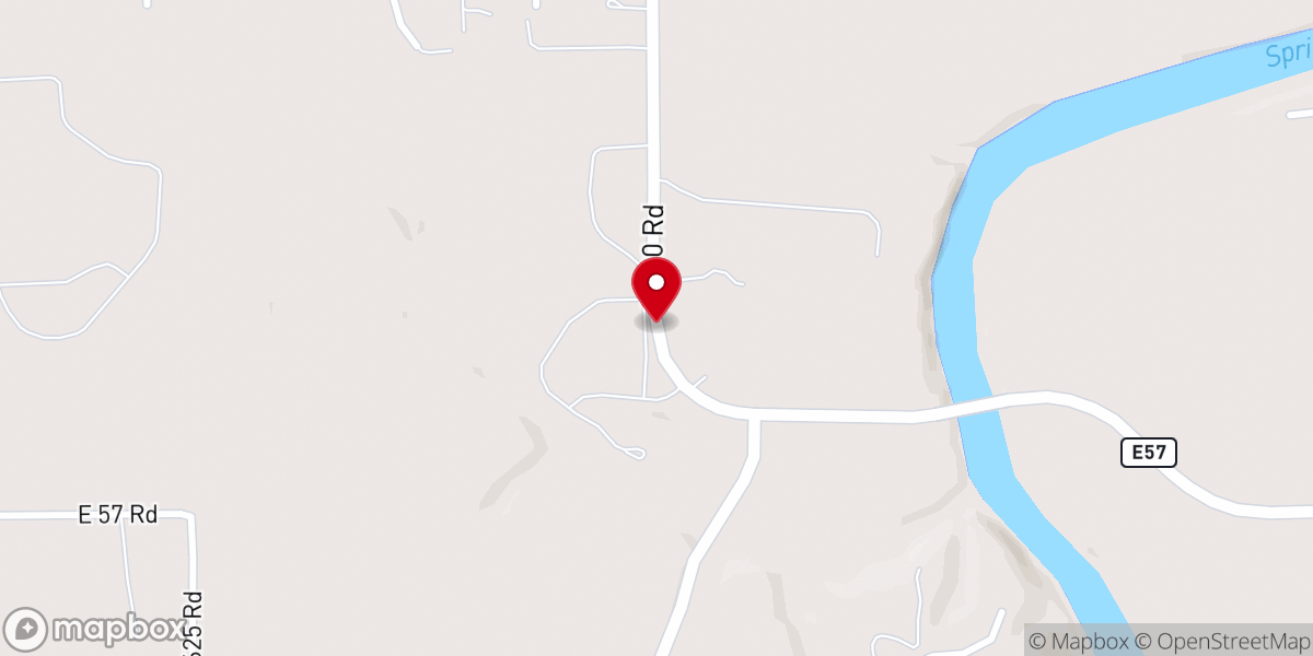 Map showing location of Spring River Indian Baptist Church