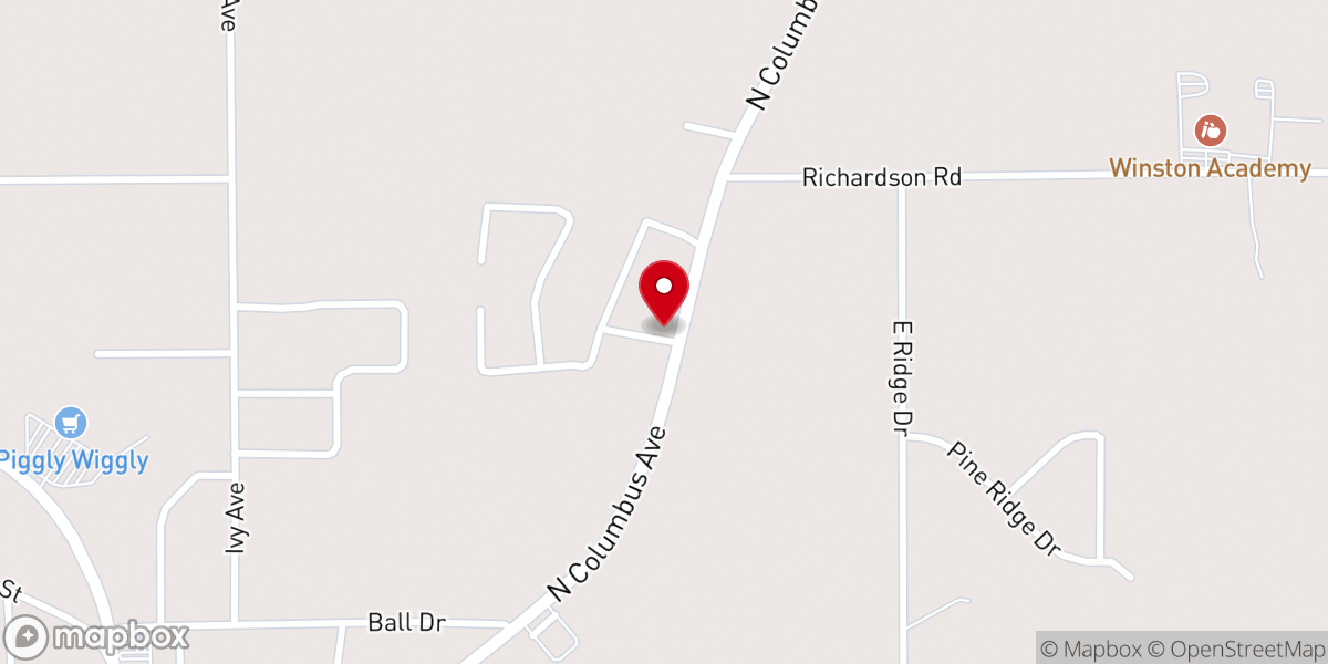 Map showing location of Winston Baptist Association