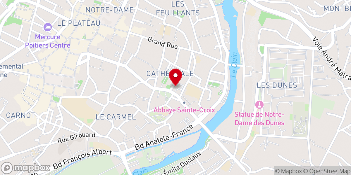 Map showing location of Chapelle de l'Archevêché à Poitiers