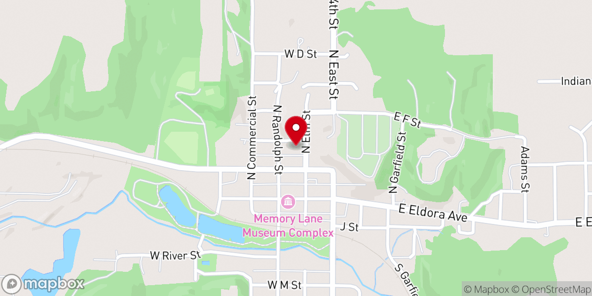 Map showing location of First Congregational Church