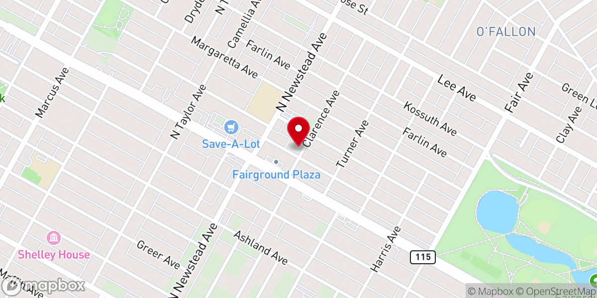 Map showing location of Kossuth Church of God-Christ
