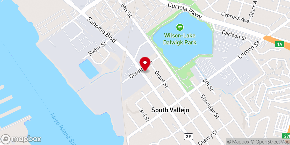 Map showing location of Evangelist Temple Cogic