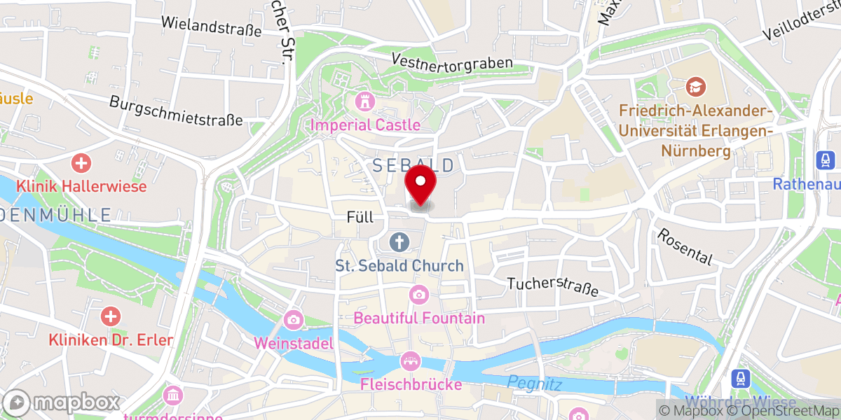 Map showing location of eckstein. das haus der evang.-luth. kirche in nürnberg