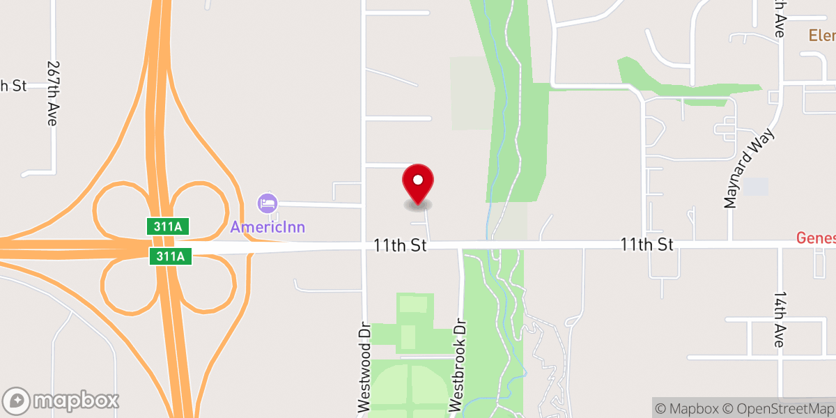 Map showing location of Cornerstone Assembly of God