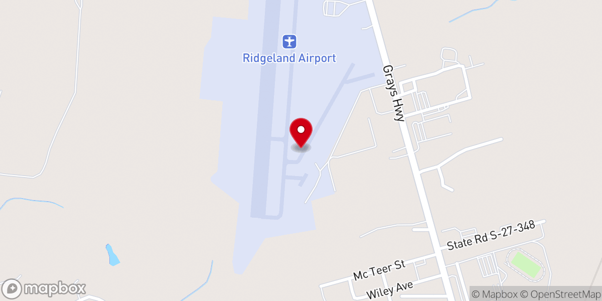 Map showing location of Ridgeland Airport-3J1