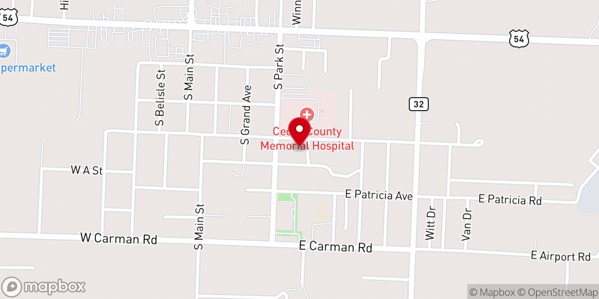 Map showing location of Church of Christ