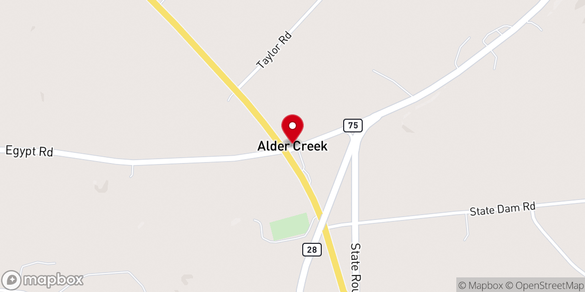 Map showing location of Alder Creek