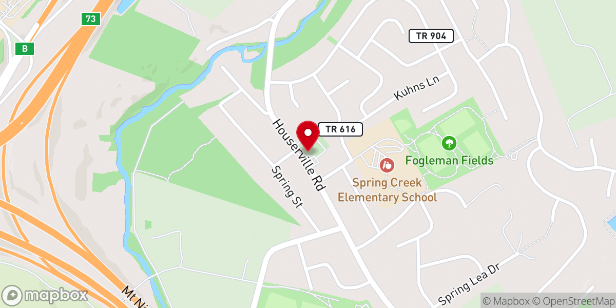 Map showing location of Houserville United Methodist Church