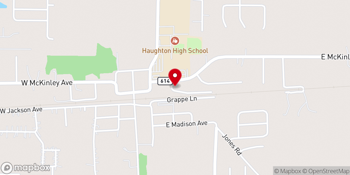 Map showing location of Haughton United Methodist Church