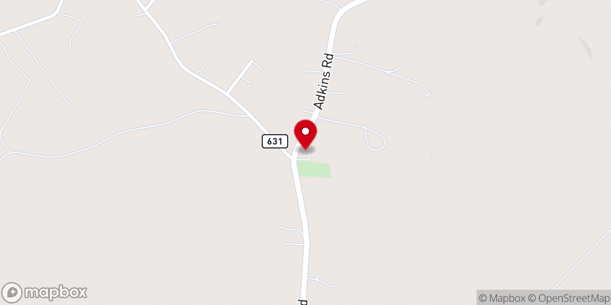 Map showing location of Cedar Grove Baptist Church