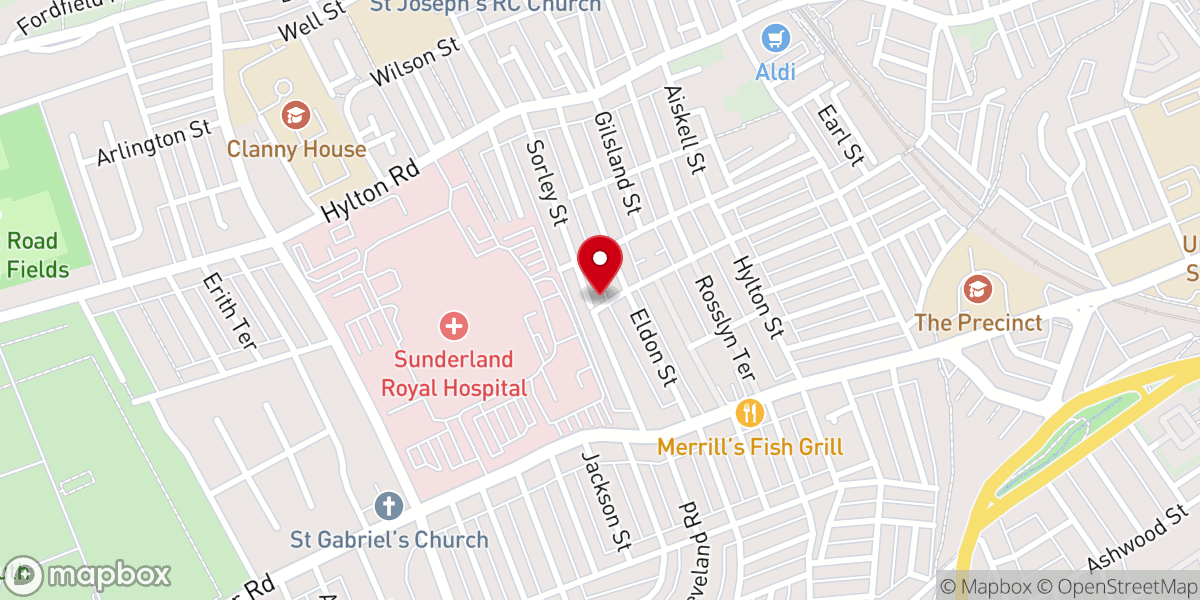 Map showing location of St Bede United Reformed Church