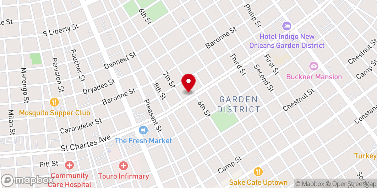 Map showing location of Harris Memorial Chapel
