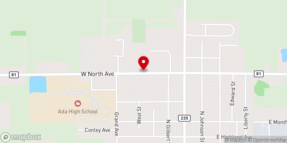 Map showing location of First Baptist Church