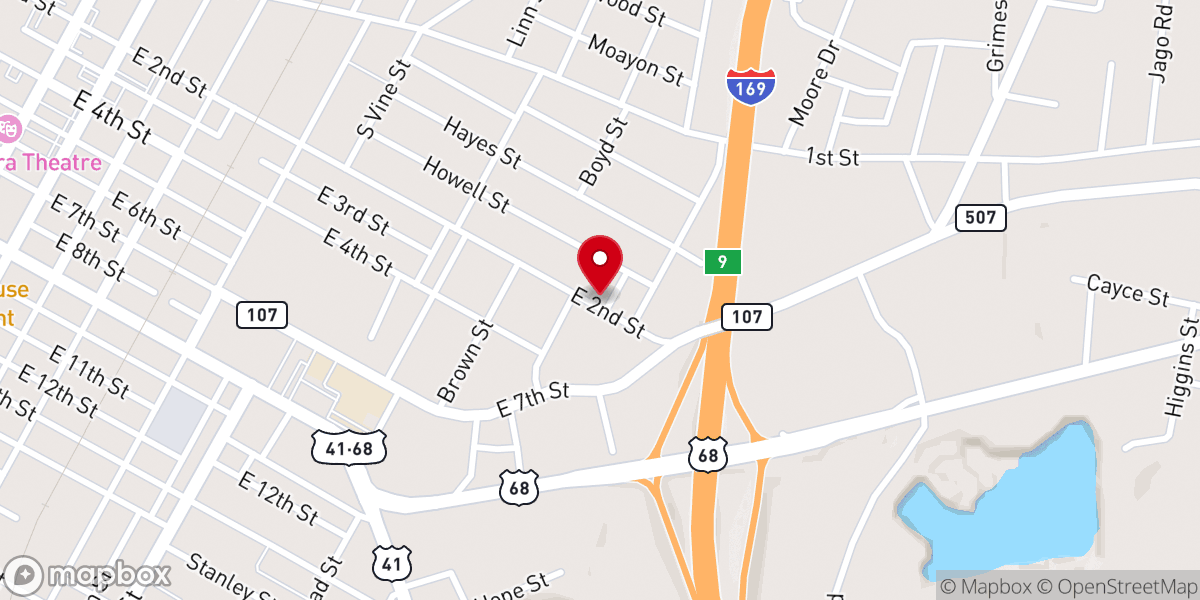 Map showing location of Cedar Grove Baptist Church