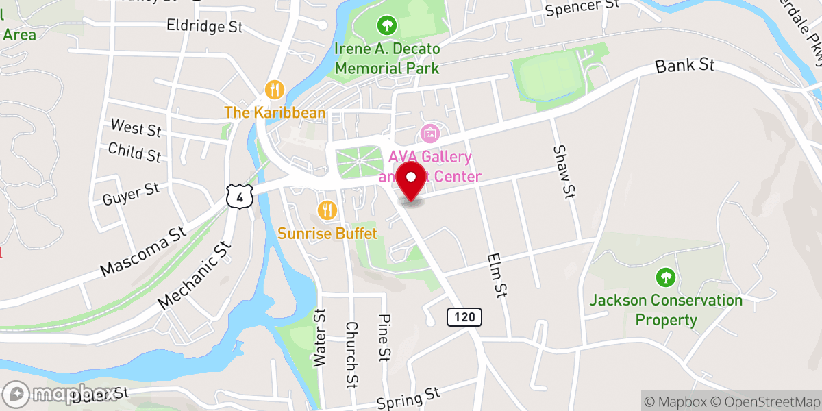 Map showing location of Lebanon First Baptist Church
