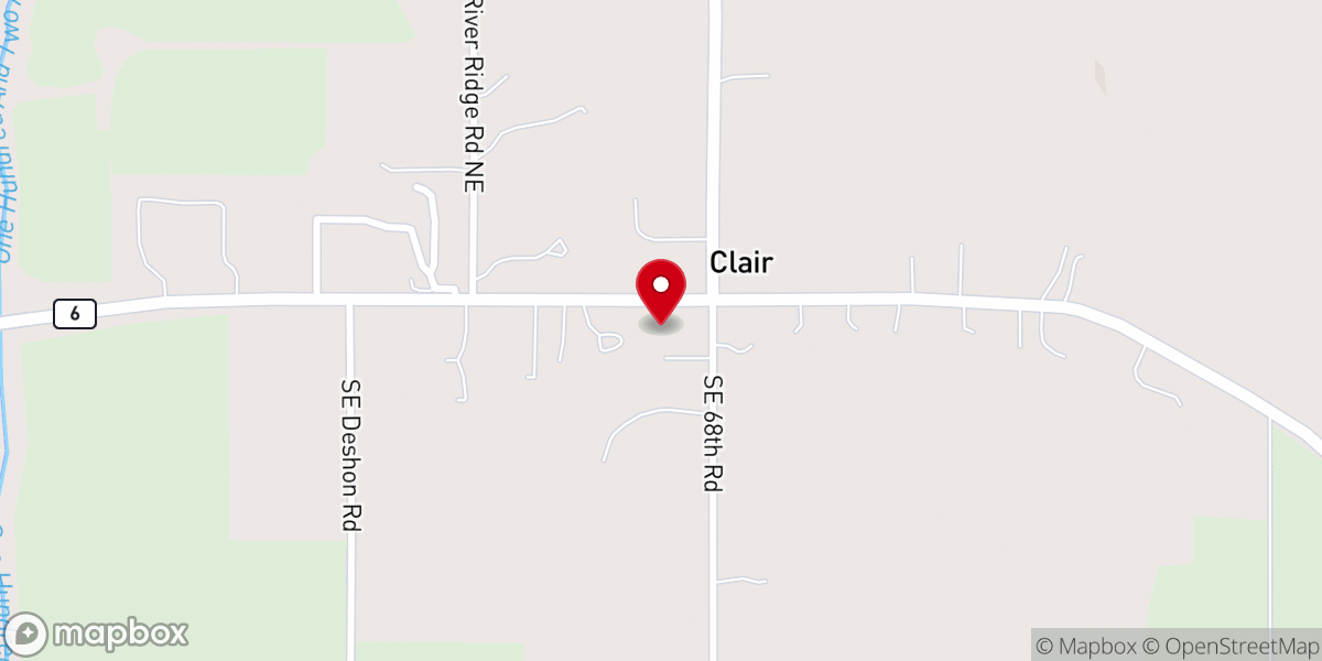 Map showing location of Clair United Methodist Church