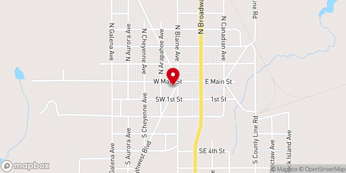 Map showing location of First Baptist Church