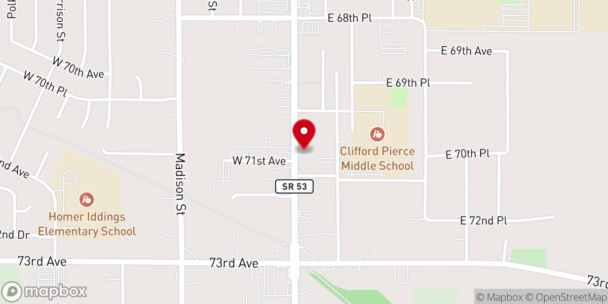 Map showing location of Impact Christian Church