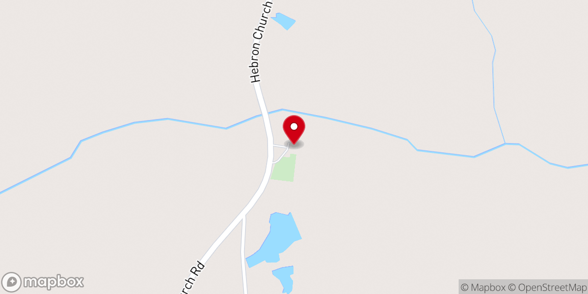 Map showing location of Hebron Baptist Church