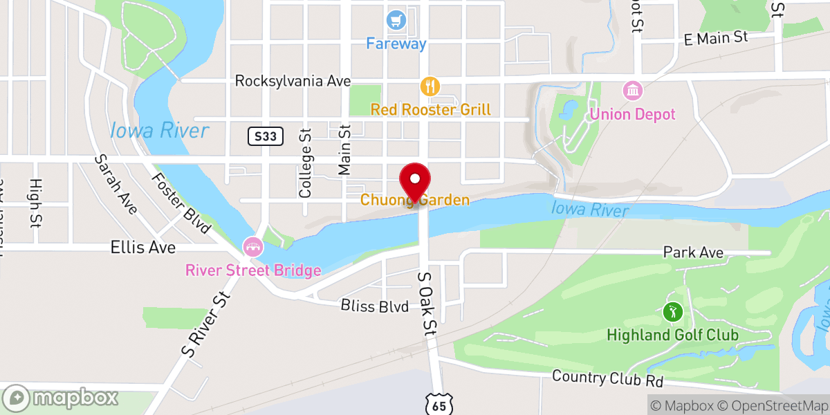 Map showing location of St. Matthew's by-the-Bridge Episcopal Church