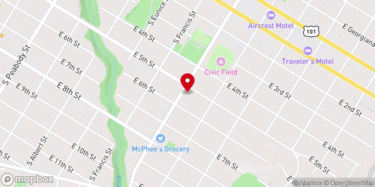 Map showing location of First Church of God