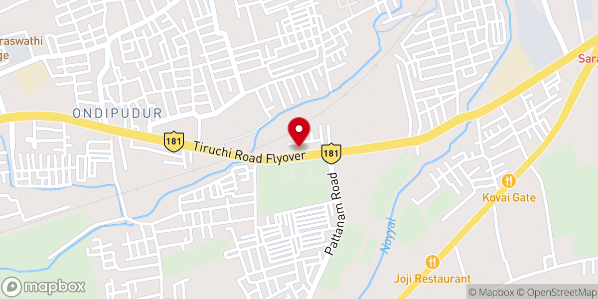 Map showing location of Csi All Saint'S Church, Ondipudur