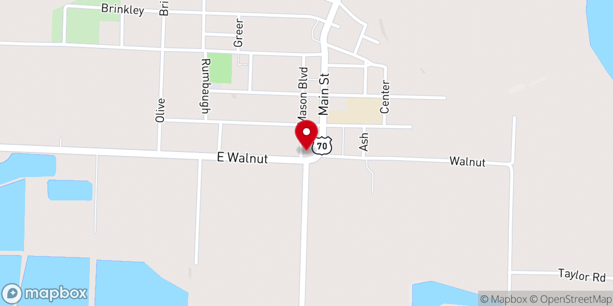 Map showing location of Mt. Olive Missionary Baptist Church