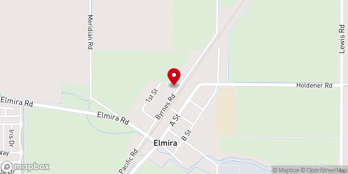 Map showing location of Elmira Baptist Church