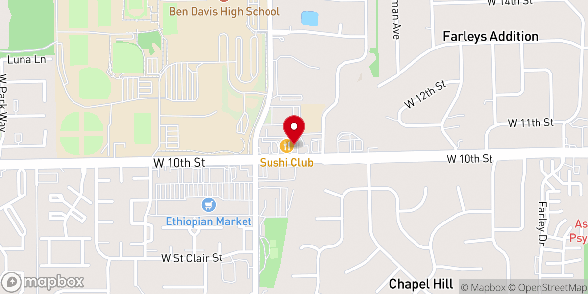 Map showing location of Church's Texas Chicken